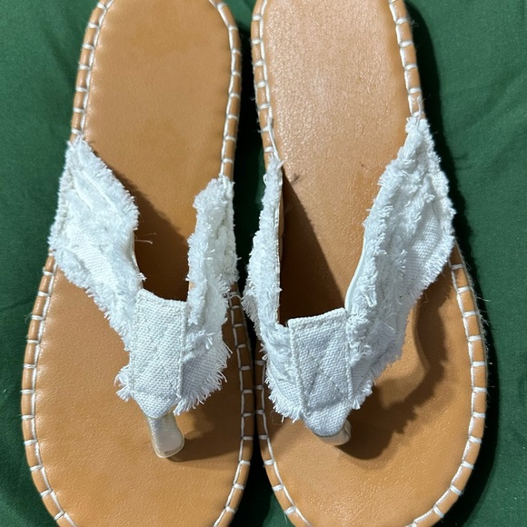 White and Tan Women's Sandals - Picture 2 of 3